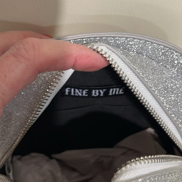 Fine by Me Sparkly Silver & Black "Ghost" Crossbody Bag - Picture 4 of 6